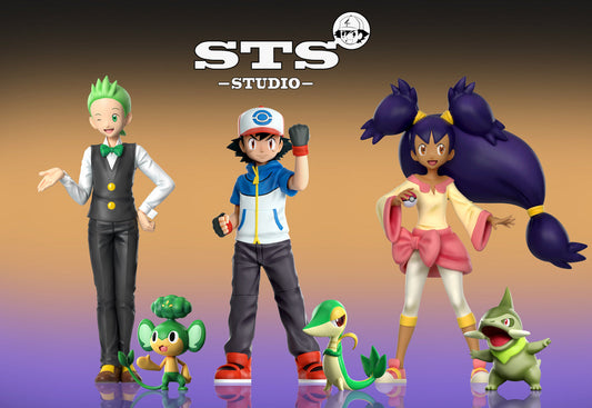 [PREORDER] 1/20 Scale World Figure [STS] - Ash Ketchum & Snivy & Cilan & Pansage & Iris & Axew