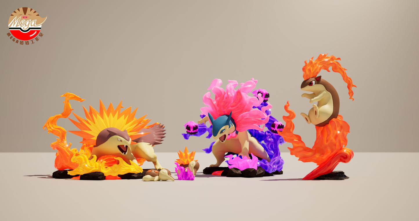 [PREORDER CLOSED] 1/20 Scale World Figure [MEGAZZ] - Cyndaquil & Quilava & Typhlosion & Hisuian Typhlosion
