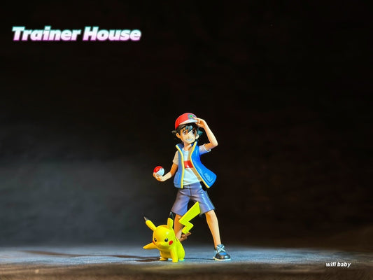 [IN STOCK] 1/20 Scale World Figure [TRAINER HOUSE] - Ash Ketchum & Pikachu