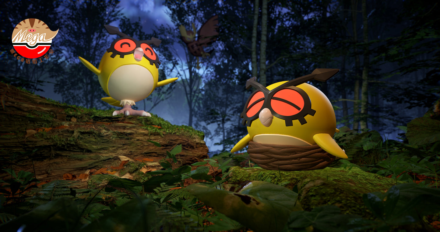 [REMAINING BALANCE] 1/20 Scale World Figure [MEGAZZ] - Hoothoot & Noctowl