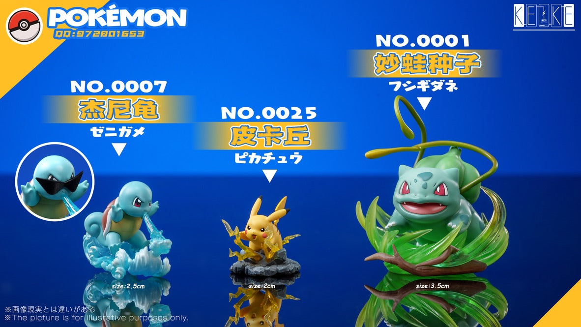 [PREORDER] 1/20 Scale World Figure [KEKE] - Ash Ketchum & Charmander & Charmeleon & Charizard & Bulbasaur & Squirtle & Pikachu