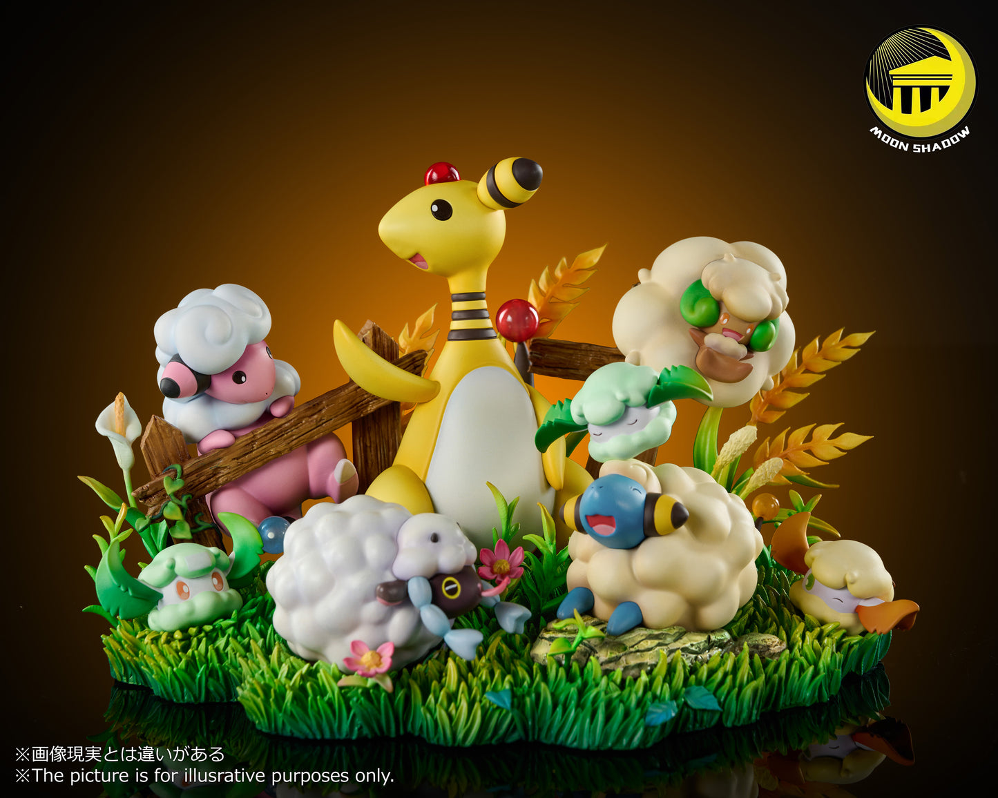 [PREORDER] Mini Statue [MOON SHADOW] - Mareep & Flaaffy & Ampharos & Cottonee & Whimsicott & Wooloo