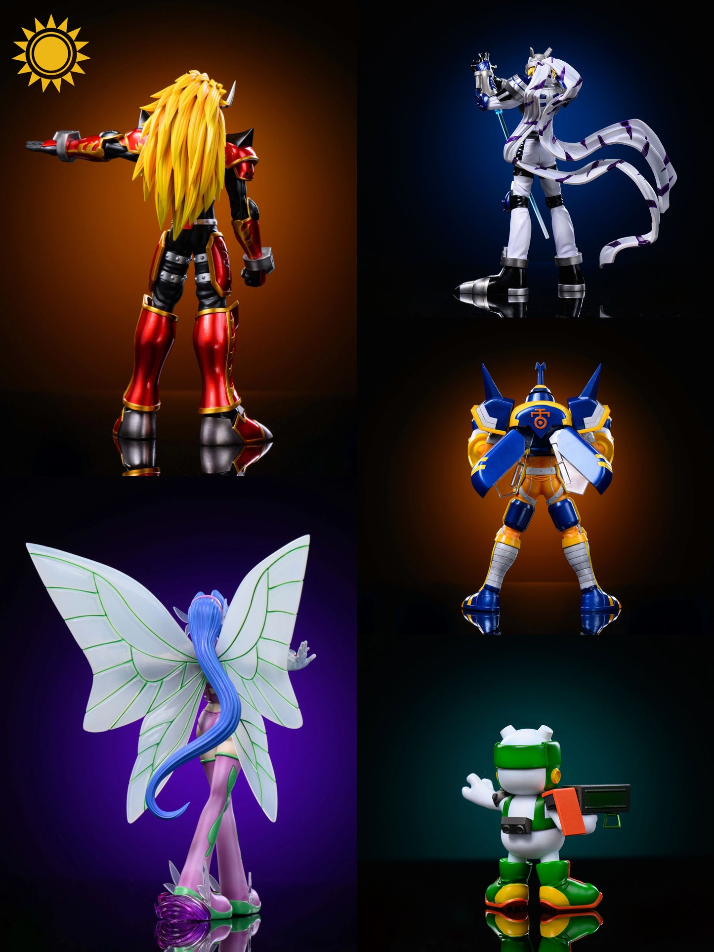 [PREORDER] Digimon Figure [SUN] - Agnimon & Wolfmon & Blitzmon & Fairimon & Chackmon