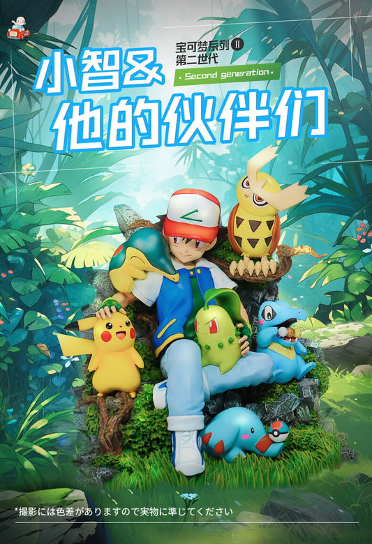 [PREORDER] Statue [WASP] - Ash Ketchum & Pikachu & Chikorita & Cyndaquil & Noctowl & Phanpy