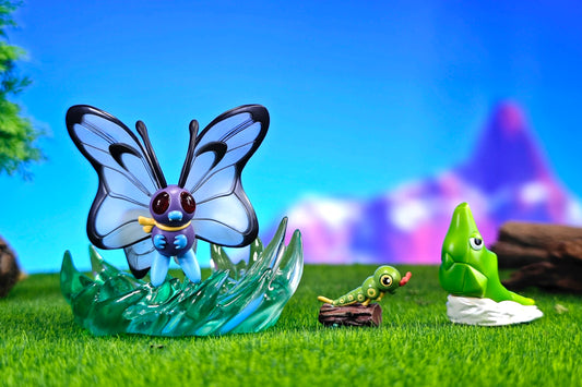 [IN STOCK] 1/20 Scale World Figure [XO] - Caterpie & Metapod & Butterfree