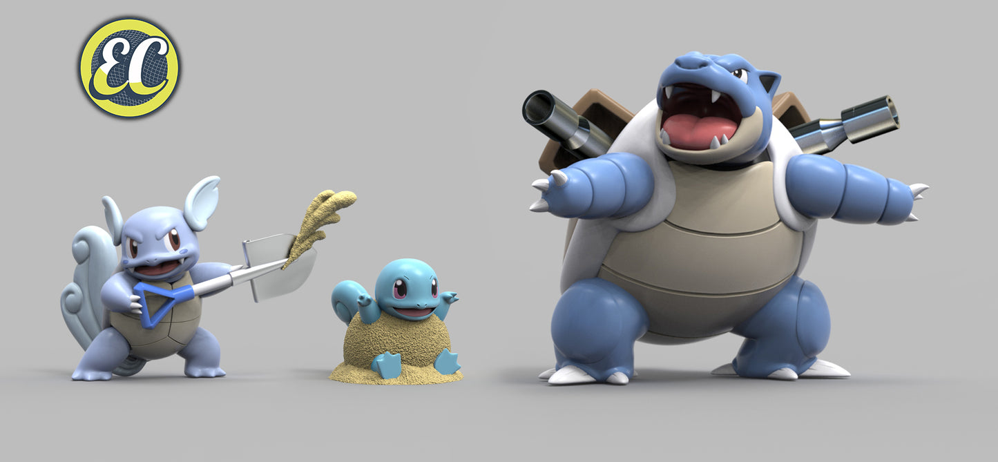 [PREORDER] 1/20 Scale World Figure [EC] - Squirtle & Wartortle & Blastoise
