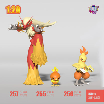[PREORDER] 1/20 Scale World Figure [UU] - Torchic & Combusken & Blaziken & Mega Blaziken