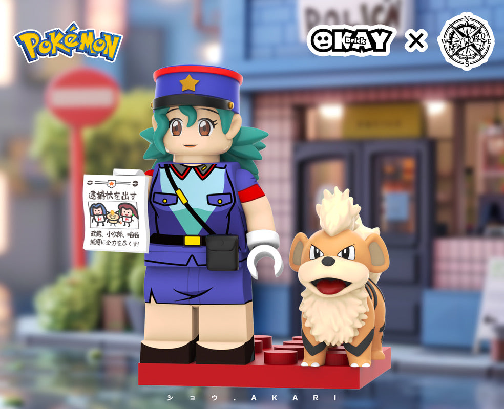 [PREORDER] Pokémon Minifigure [OKAY BRICK & NEW WORLD] - Officer Jenny & Growlithe