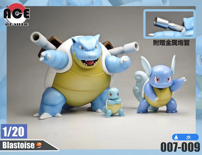 [IN STOCK] 1/20 Scale World Figure [ACE] - Squirtle & Wartortle & Blastoise