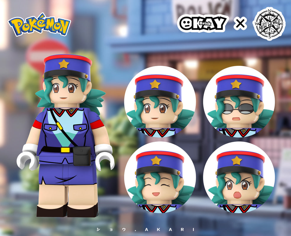 [PREORDER] Pokémon Minifigure [OKAY BRICK & NEW WORLD] - Officer Jenny & Growlithe