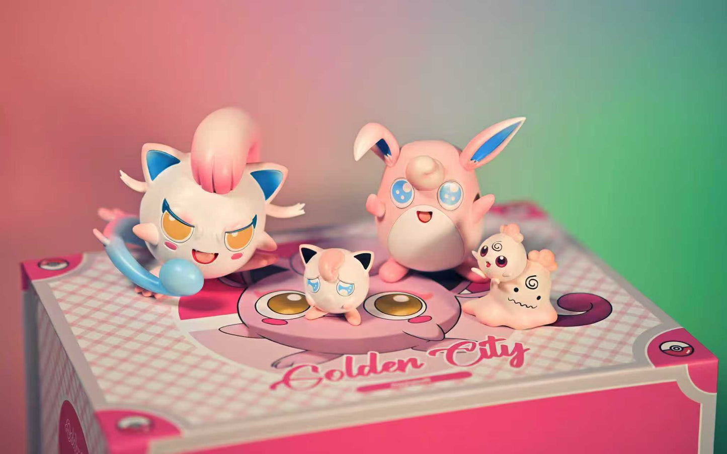 [IN STOCK] 1/20 Scale World Figure [GOLDEN CITY] - Jigglypuff & Wigglytuff & Igglybuff & Scream Tail