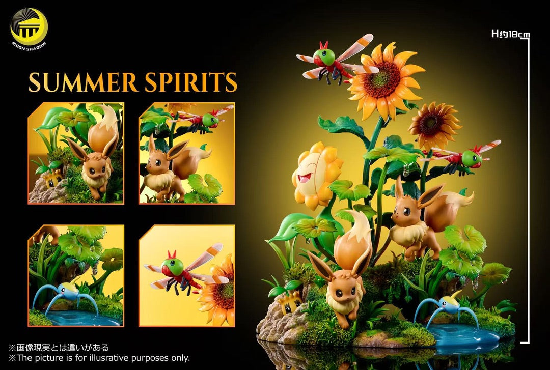 [PREORDER] Statue [MOON SHADOW] - Pikachu & Eevee & Sunkern & Sunflora & Yanma & Surskit