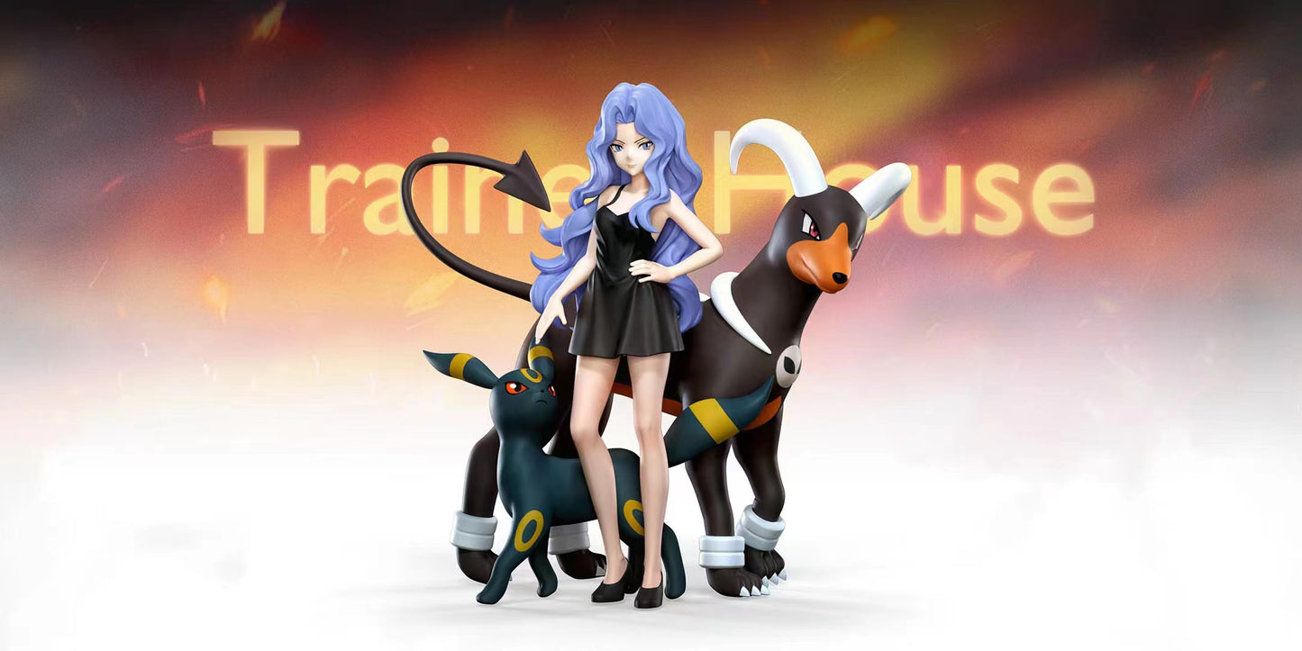 [PREORDER] 1/20 Scale World Figure [TRAINER HOUSE] - Karen & Umbreon & Houndoom