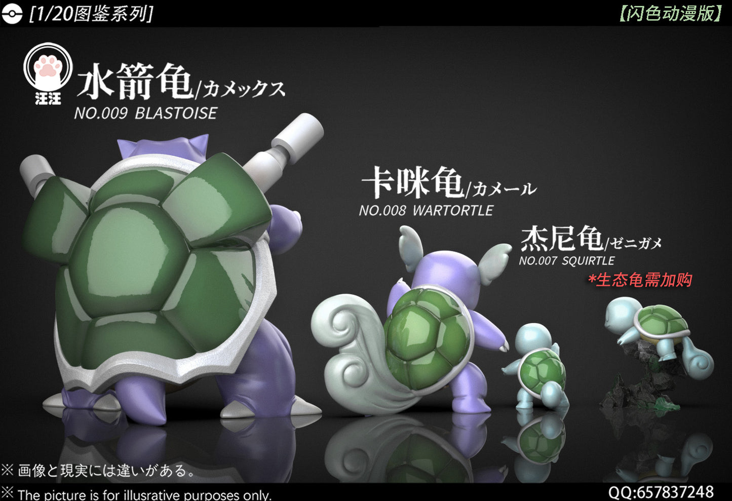 [PREORDER] 1/20 Scale World Figure [WW] - Squirtle & Wartortle & Blastoise