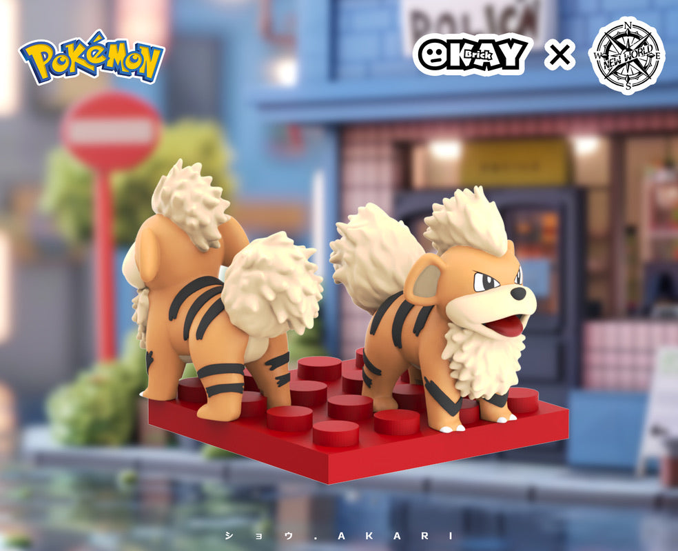 [PREORDER] Pokémon Minifigure [OKAY BRICK & NEW WORLD] - Officer Jenny & Growlithe