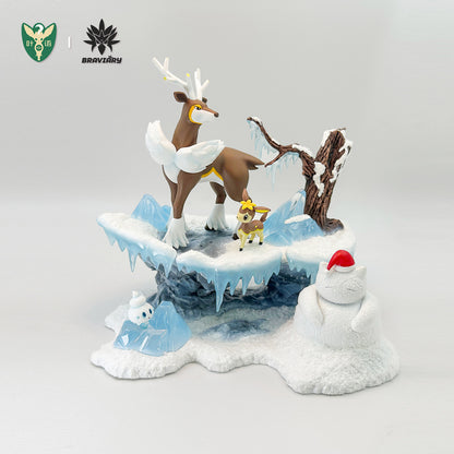 [PREORDER] 1/20 Scale World Figure [YEYU] - Deerling & Sawsbuck (Winter Form)