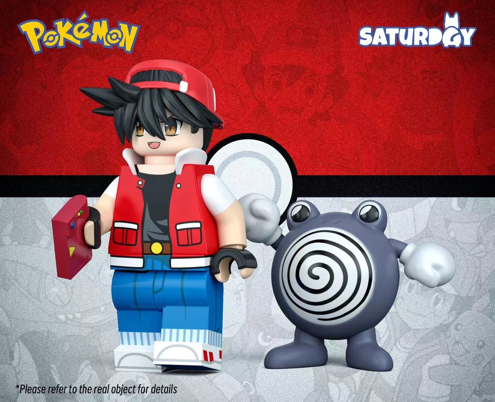 [PREORDER] Pokémon Minifigure [SATURDAY] - Red (Adventures) & Poliwhirl & Bulbasaur & Pikachu