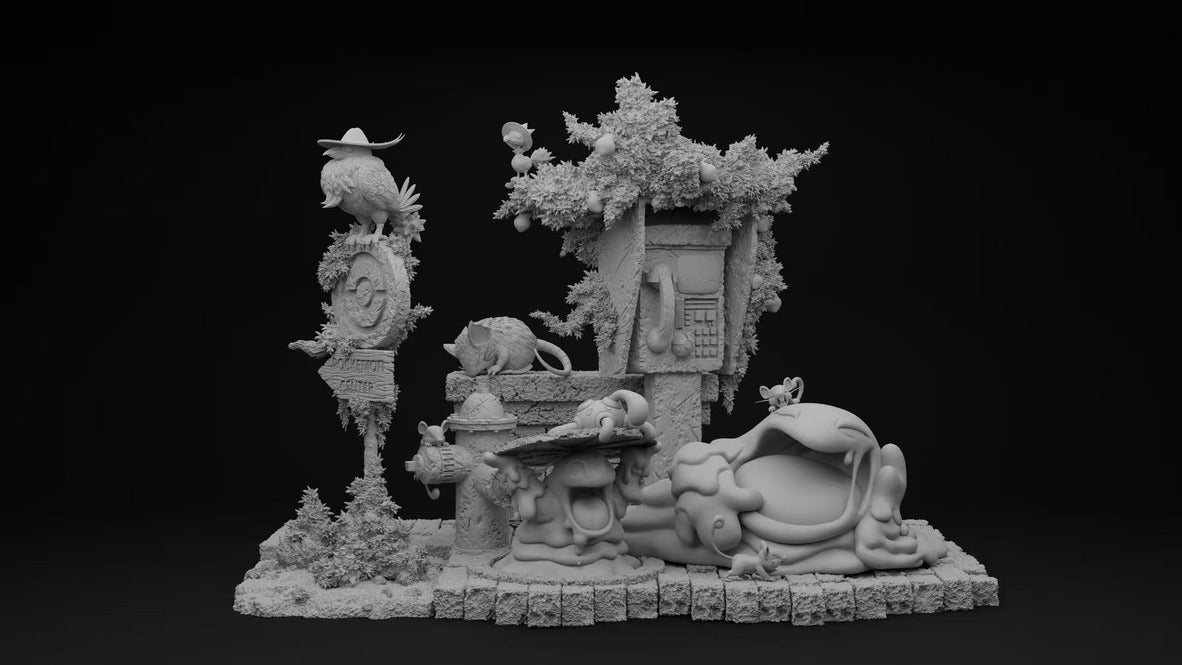 [PREORDER] 1/20 Scale World Figure [DM VIP] - Rattata & Raticate & Grimer & Muk & Murkrow & Honchkrow