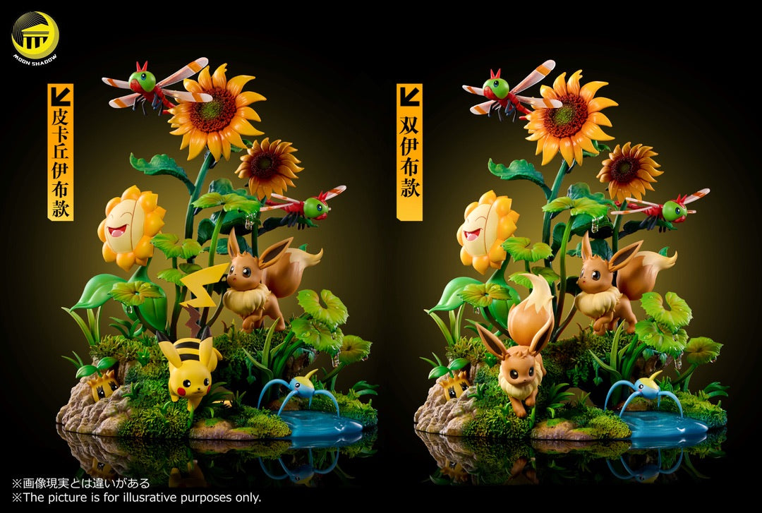 [PREORDER] Statue [MOON SHADOW] - Pikachu & Eevee & Sunkern & Sunflora & Yanma & Surskit