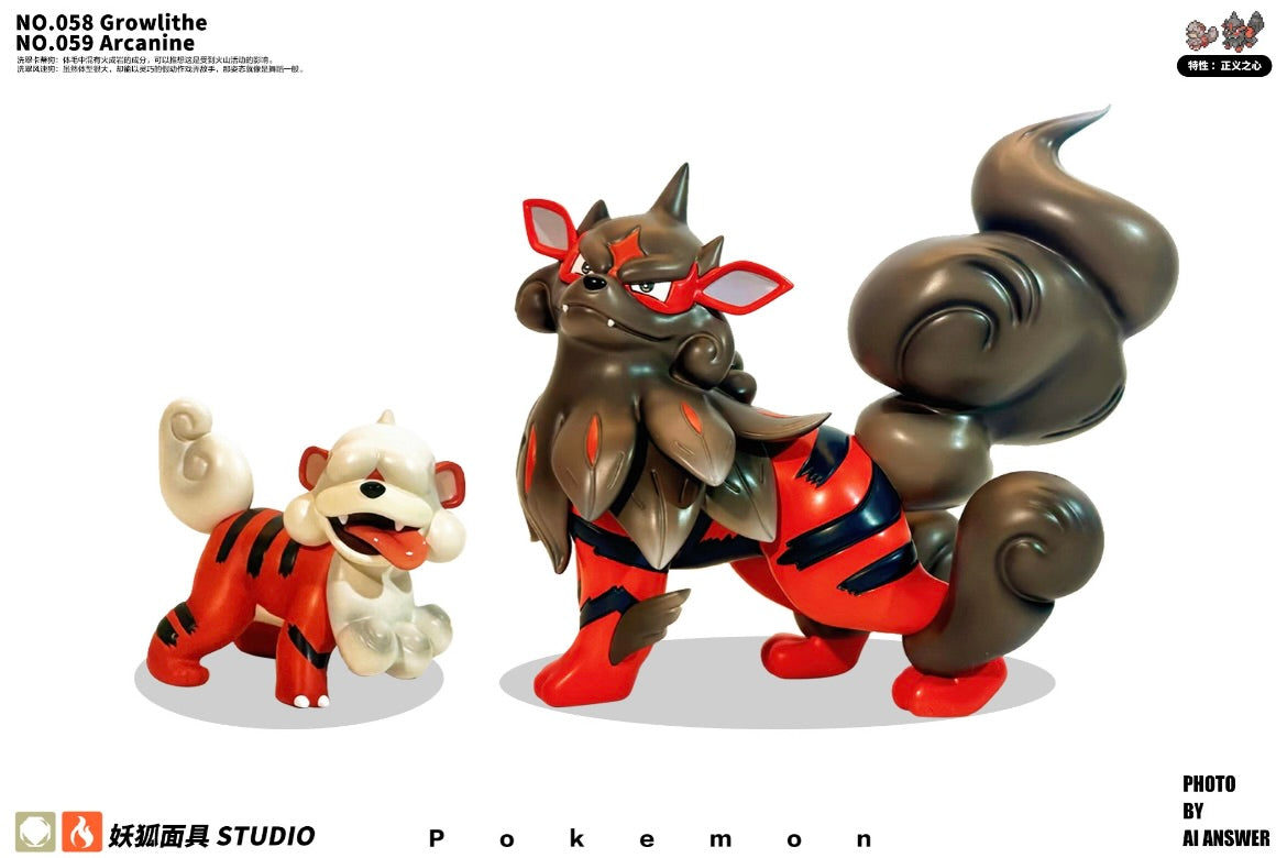 [IN STOCK] 1/20 Scale World Figure [YH] - Hisuian Growlithe & Arcanine