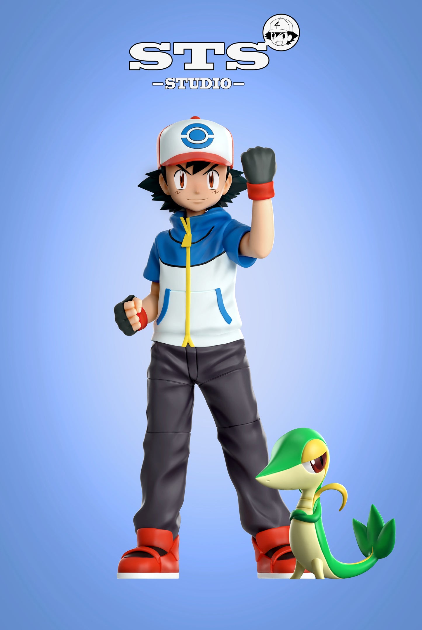 [PREORDER] 1/20 Scale World Figure [STS] - Ash Ketchum & Snivy & Cilan & Pansage & Iris & Axew