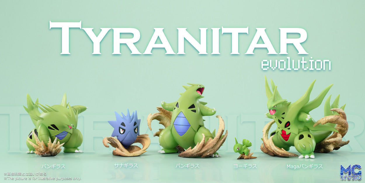 [PREORDER] 1/20 Scale World Figure [MG] - Larvitar & Pupitar & Tyranitar & Mega Tyranitar