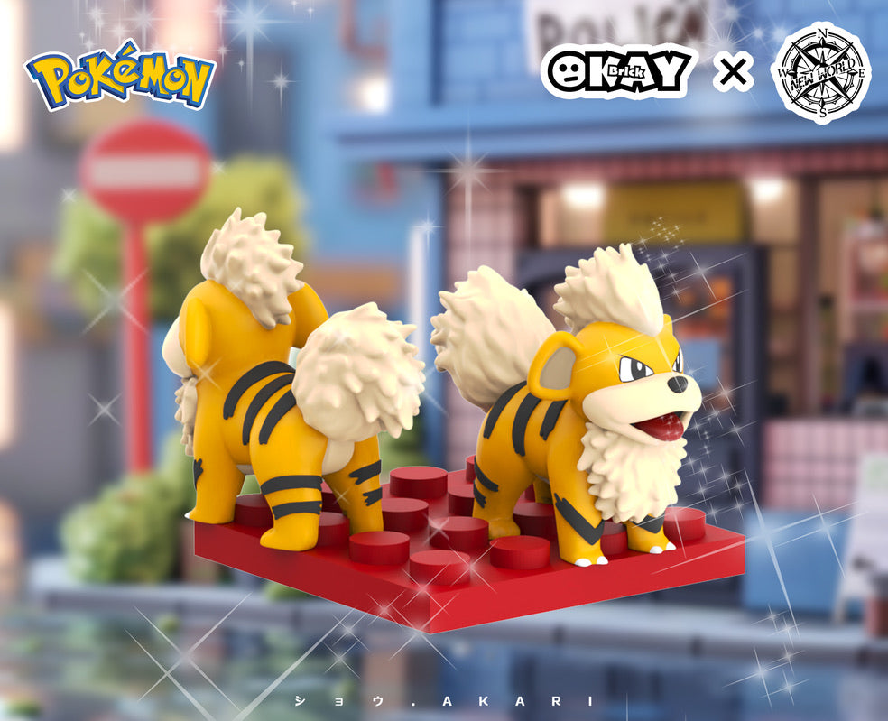 [PREORDER] Pokémon Minifigure [OKAY BRICK & NEW WORLD] - Officer Jenny & Growlithe