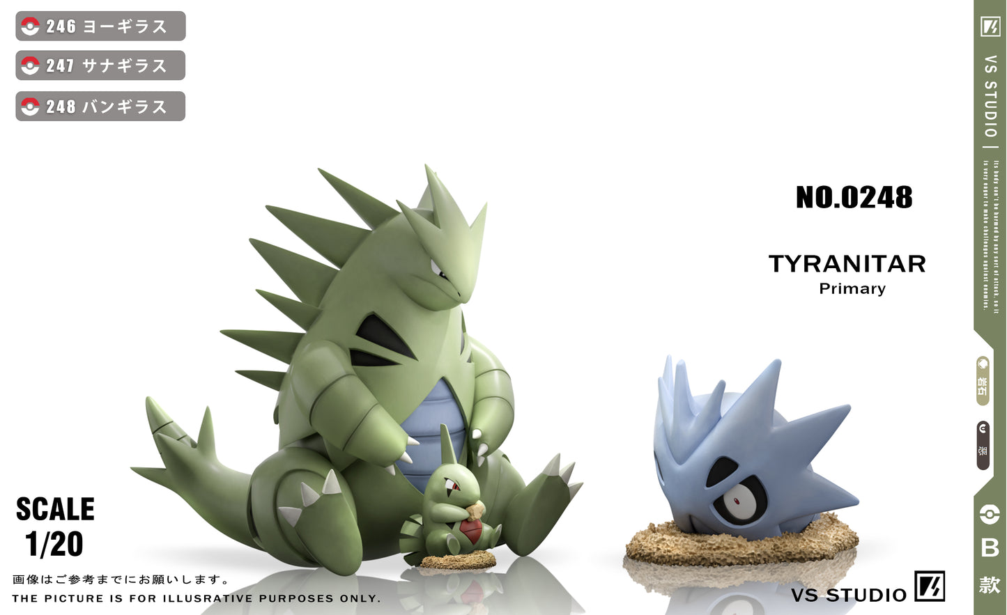 [PREORDER] 1/20 Scale World Figure [VS] - Larvitar & Pupitar & Tyranitar