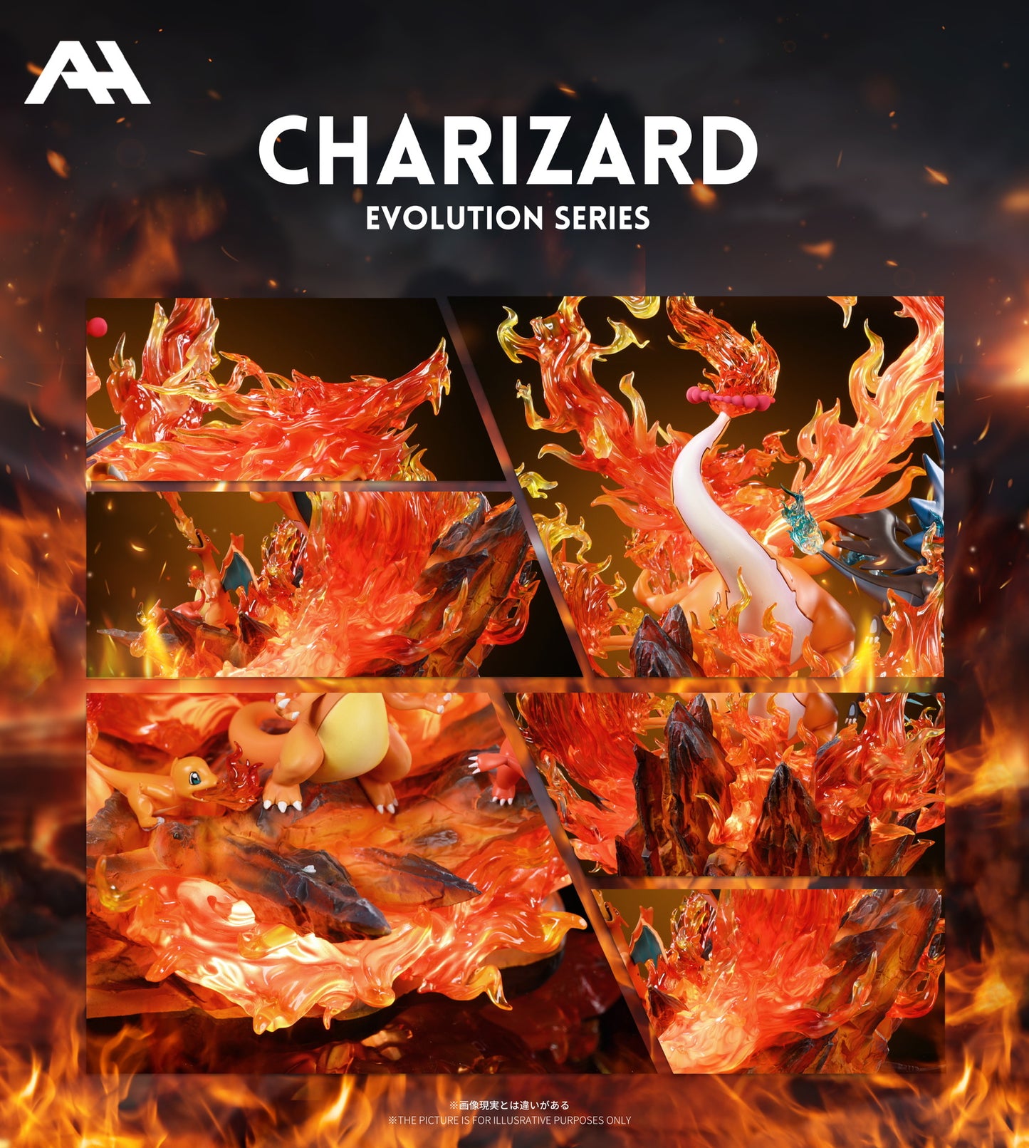 [PREORDER] Statue [AH] - Charmander & Charmeleon & Charizard & Mega Charizar X&Y & Gigantamax Charizard