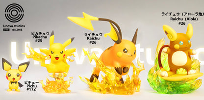 [PREORDER CLOSED] 1/20 Scale World Figure [UNOVA] - Pikachu & Raichu & Pichu & Galarian Raichu