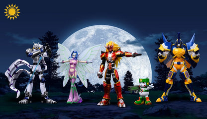 [PREORDER] Digimon Figure [SUN] - Agnimon & Wolfmon & Blitzmon & Fairimon & Chackmon