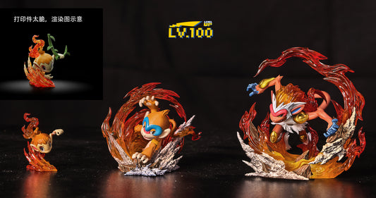 [PREORDER] 1/20 Scale World Figure [LV100 CLUB] - Chimchar & Monferno & Infernape