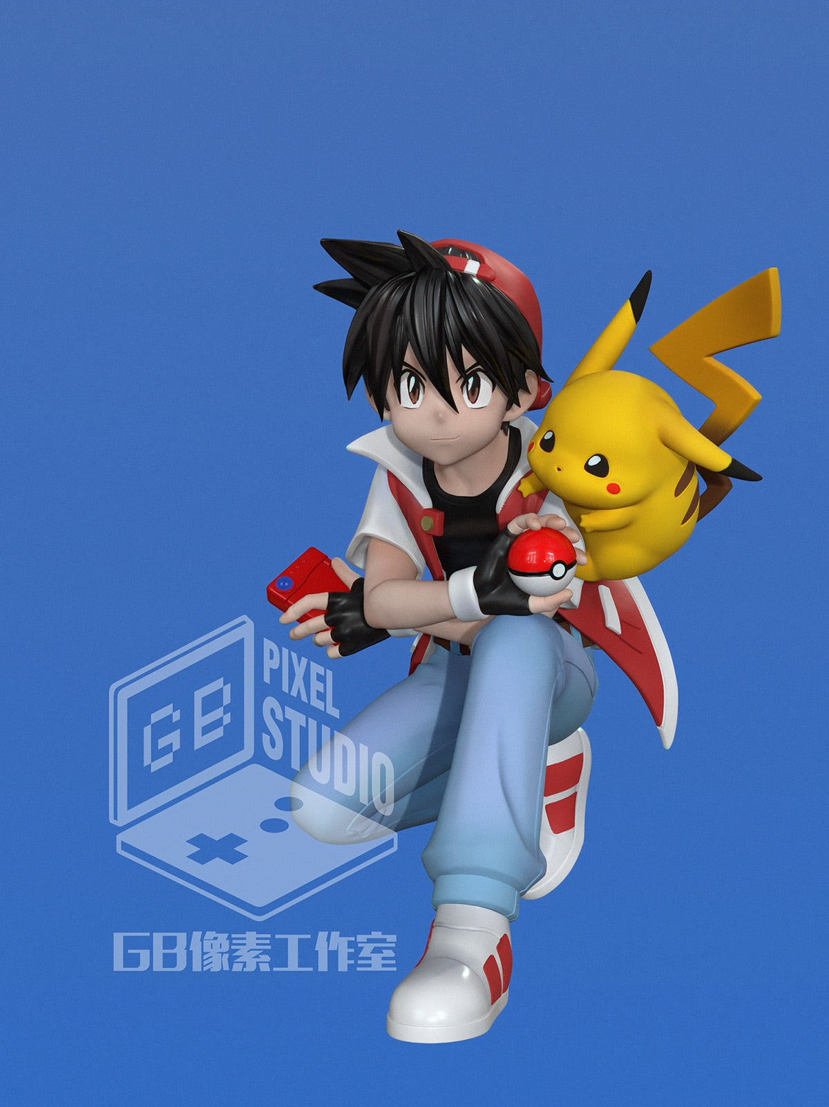 [PREORDER] 1/20 Scale World Figure [GB PIXEL] - Red (Adventures) & Pikachu