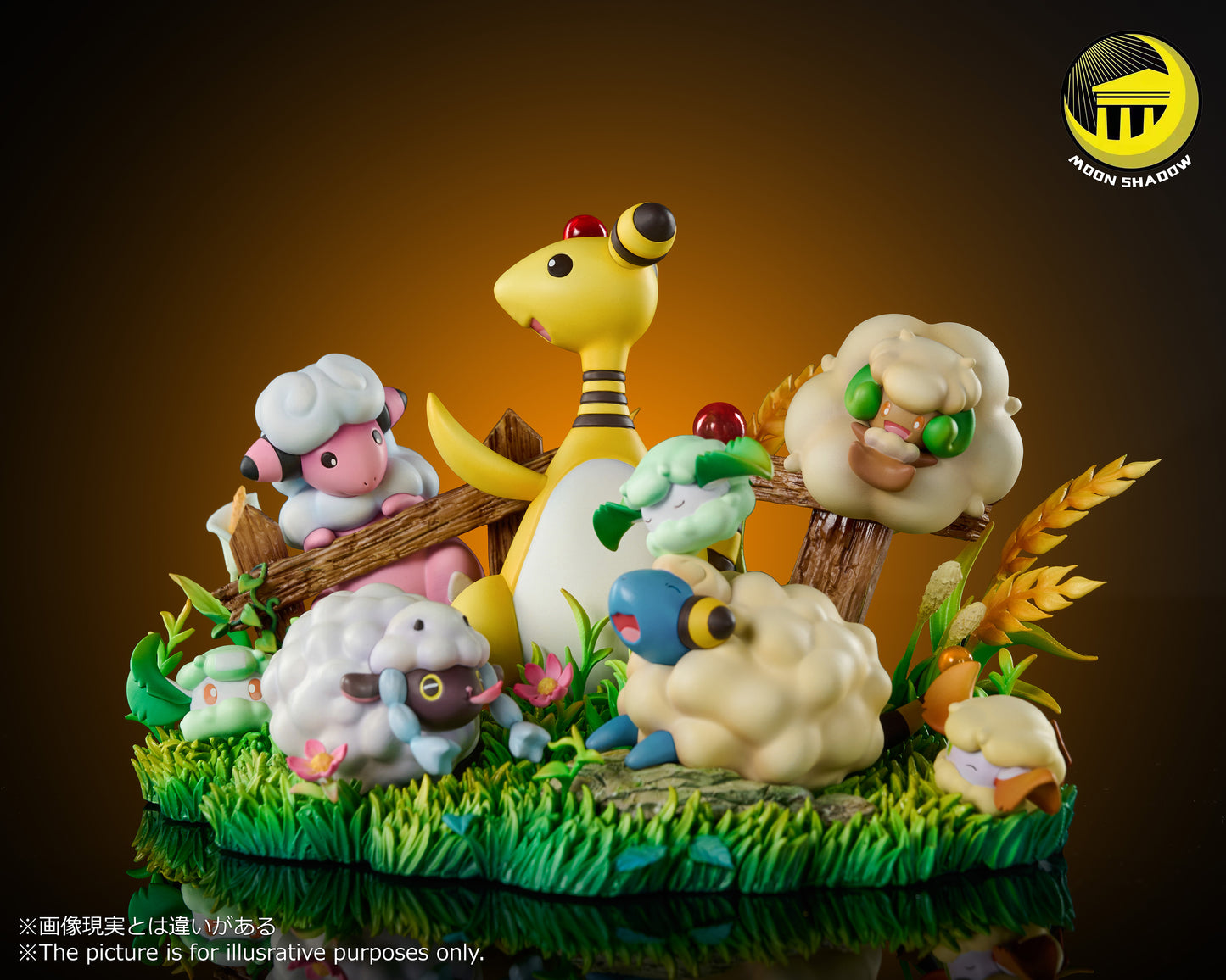 [PREORDER] Mini Statue [MOON SHADOW] - Mareep & Flaaffy & Ampharos & Cottonee & Whimsicott & Wooloo