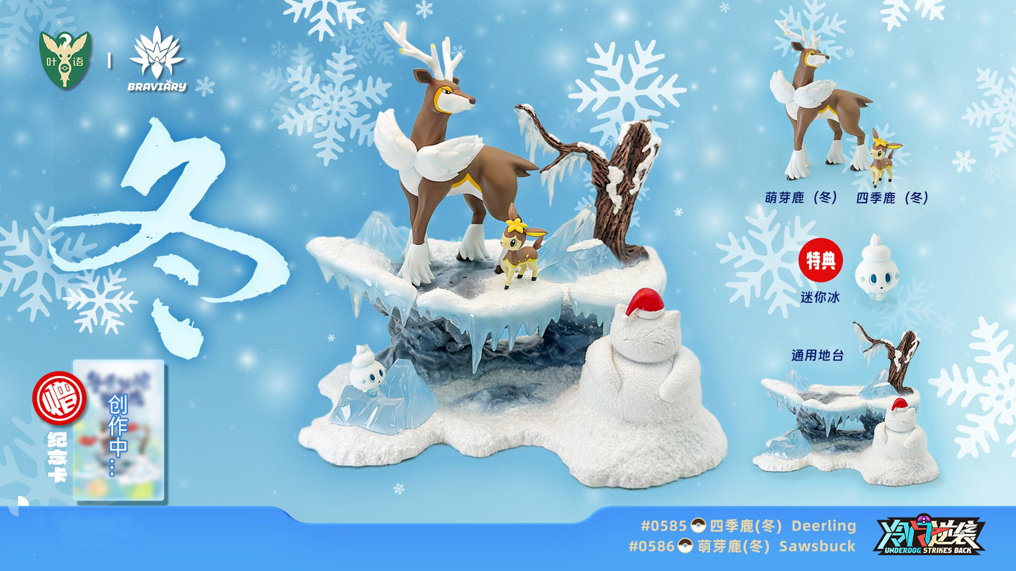 [PREORDER] 1/20 Scale World Figure [YEYU] - Deerling & Sawsbuck (Winter Form)