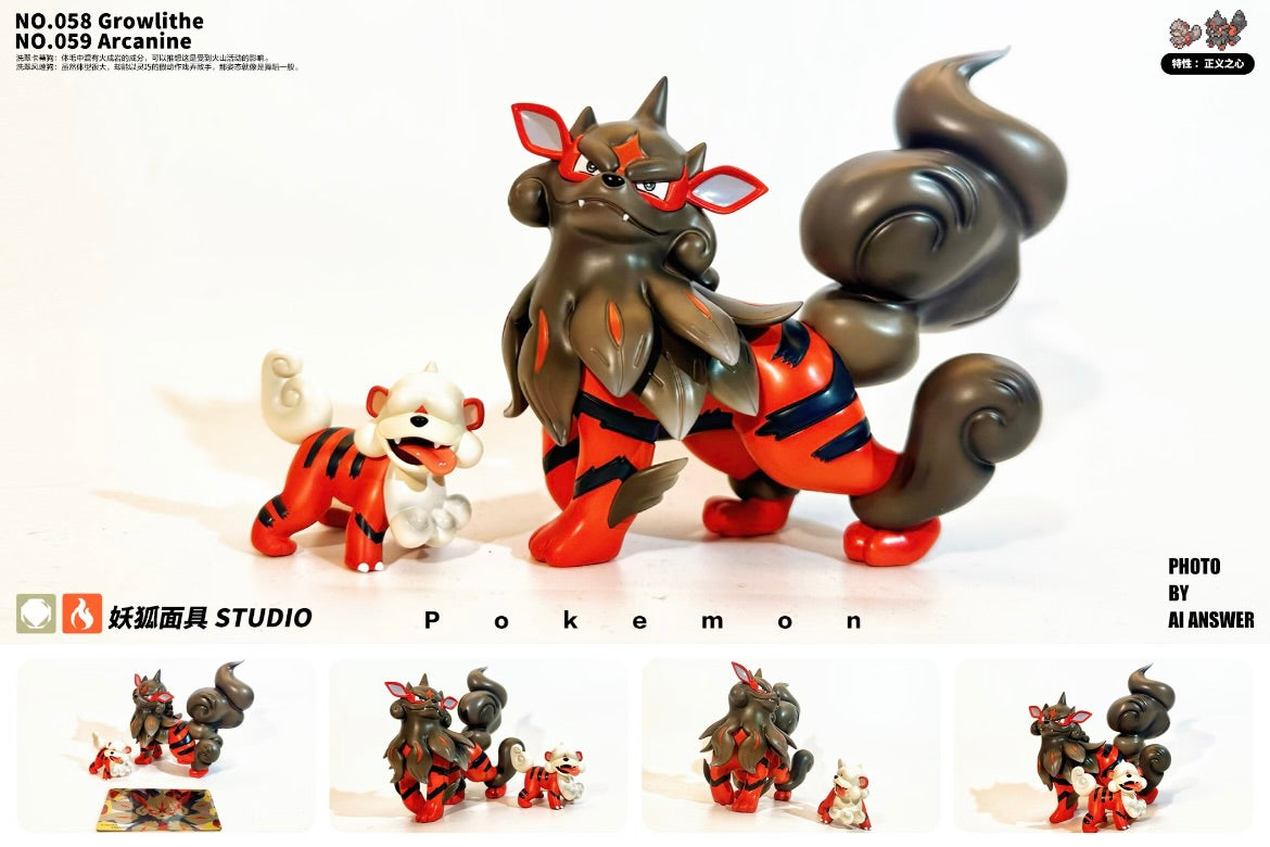 [IN STOCK] 1/20 Scale World Figure [YH] - Hisuian Growlithe & Arcanine