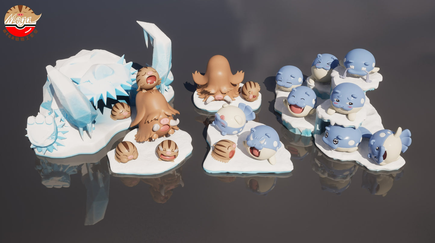 [PREORDER] 1/20 Scale World Figure [MEGAZZ] - Swinub & Piloswine & Mamoswine