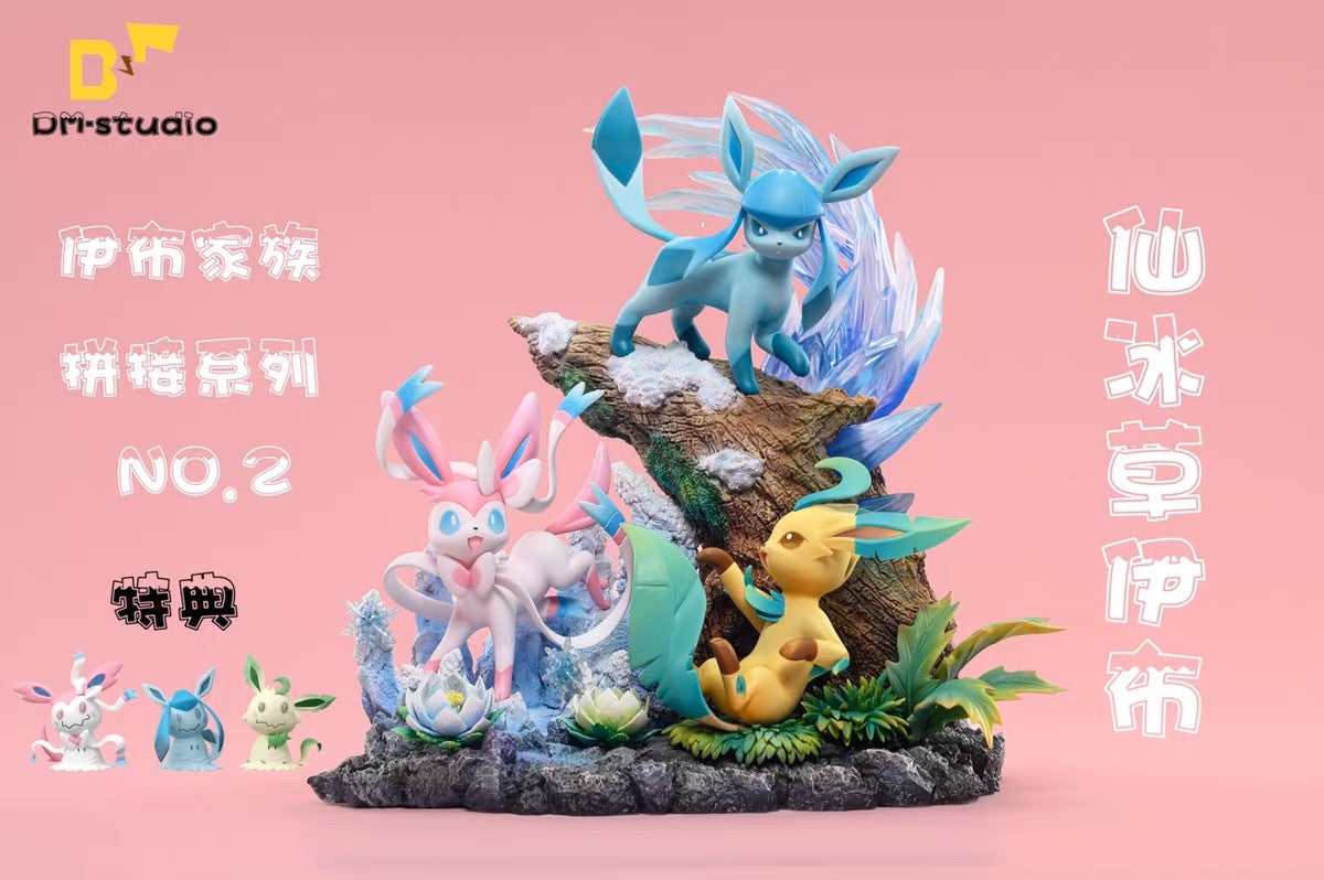 Eevee Family フィギュア PREORDER] Statue [DM] - Eevee Family - Leafeon & Glaceon