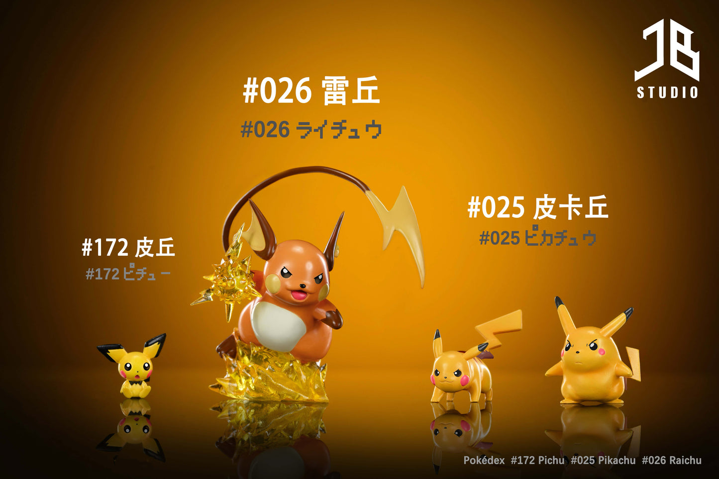 [PREORDER] 1/20 Scale World Figure [JB] - Pikachu & Raichu & Pichu