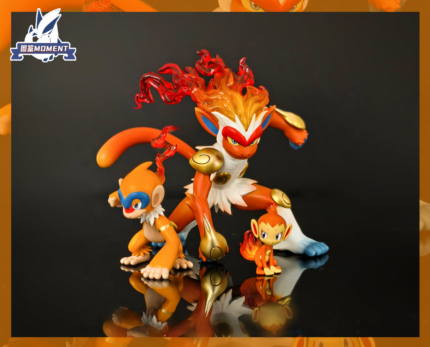 [PREORDER] 1/20 Scale World Figure [POKEDEX MOMENT] - Chimchar & Monferno & Infernape