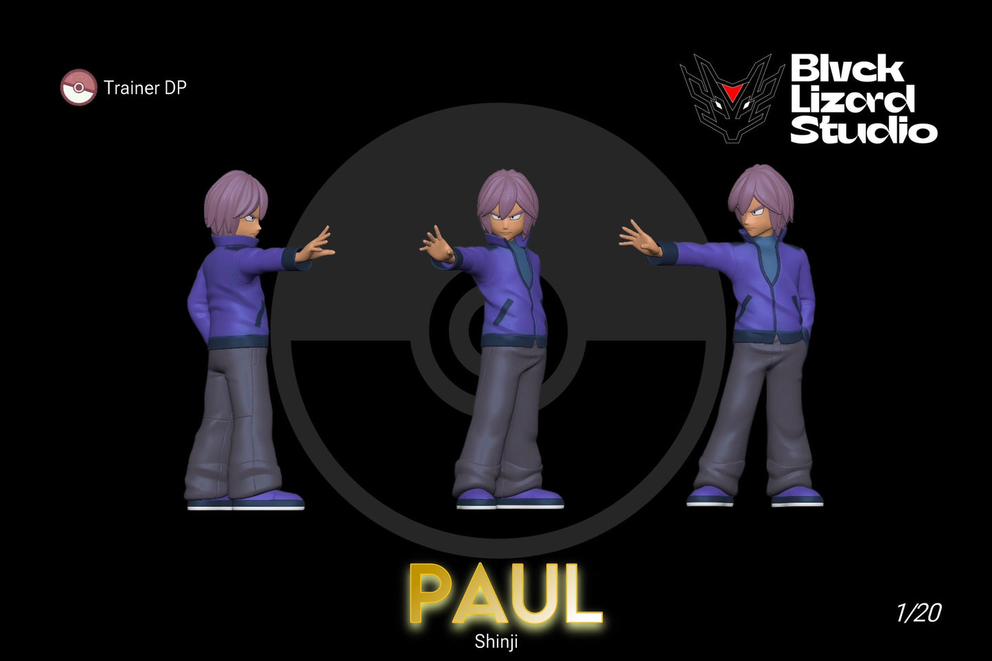 [PREORDER] 1/20 Scale World Figure [Blvck Lizard] - Paul & Torterra & Froslass & Drapion