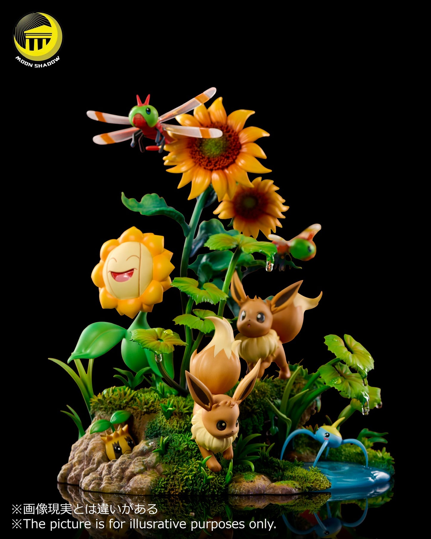 [PREORDER] Statue [MOON SHADOW] - Pikachu & Eevee & Sunkern & Sunflora & Yanma & Surskit
