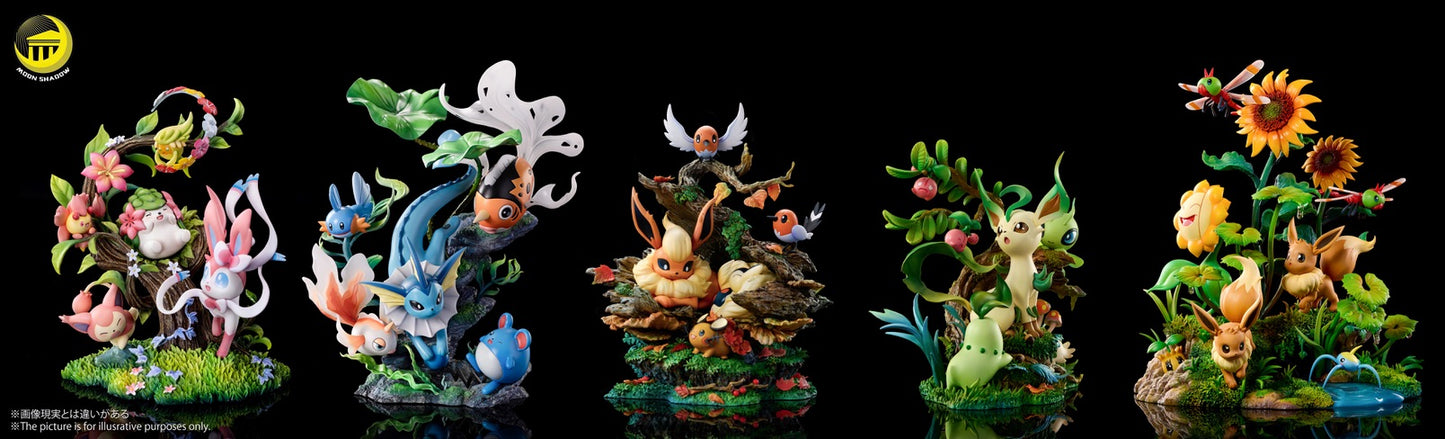 [PREORDER] Statue [MOON SHADOW] - Pikachu & Eevee & Sunkern & Sunflora & Yanma & Surskit