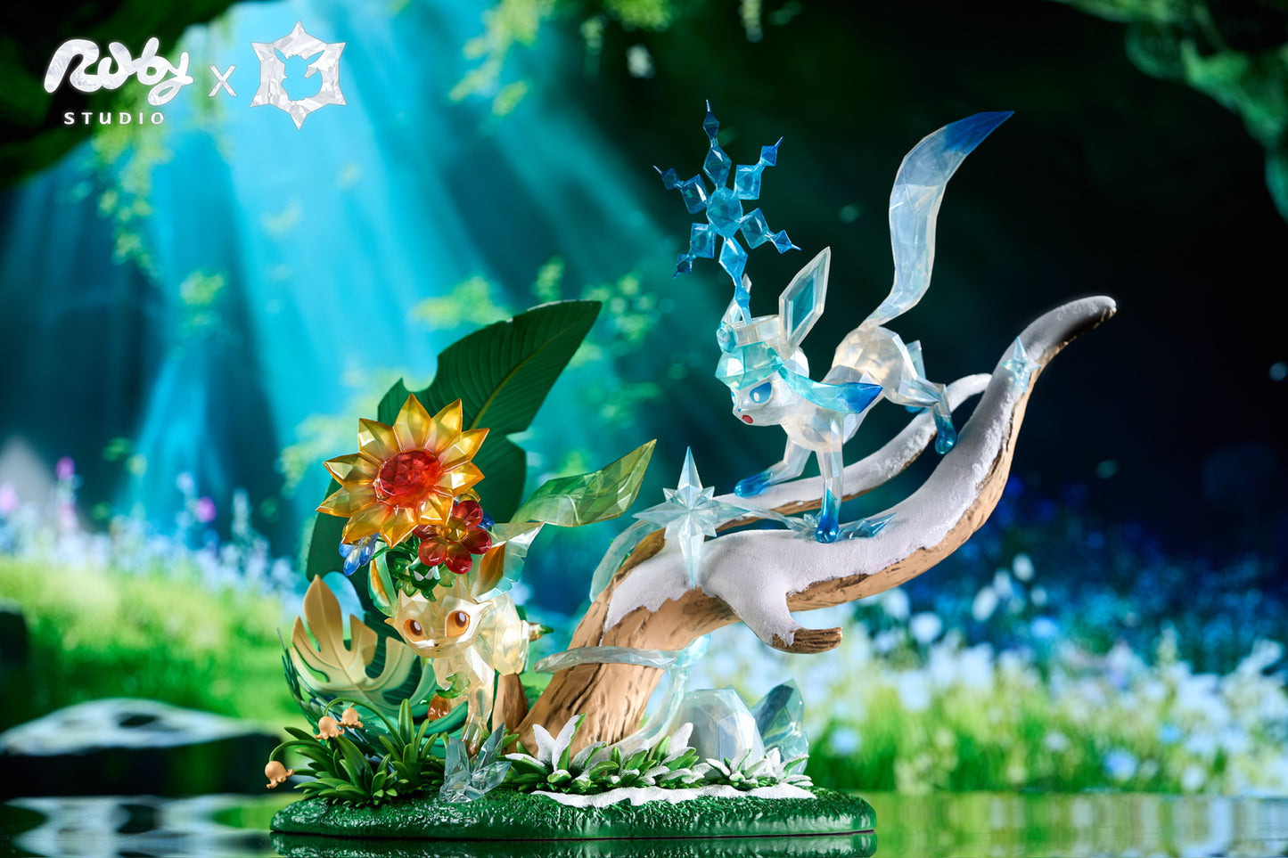 [PREORDER] Statue [RUBY] - Terastal Leafeon & Glaceon