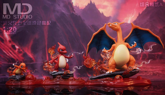 [PREORDER] 1/20 Scale World Figure [MD] - Charmander & Charmeleon & Charizard & Mega Charizard Y