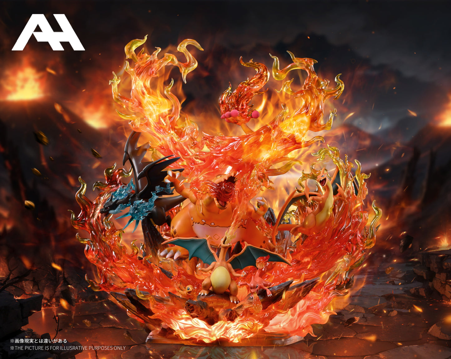 [PREORDER] Statue [AH] - Charmander & Charmeleon & Charizard & Mega Charizar X&Y & Gigantamax Charizard