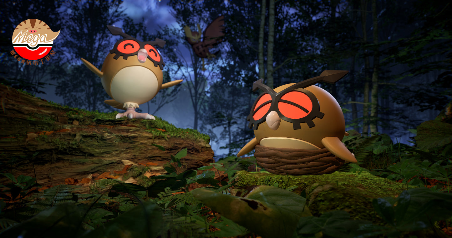 [REMAINING BALANCE] 1/20 Scale World Figure [MEGAZZ] - Hoothoot & Noctowl