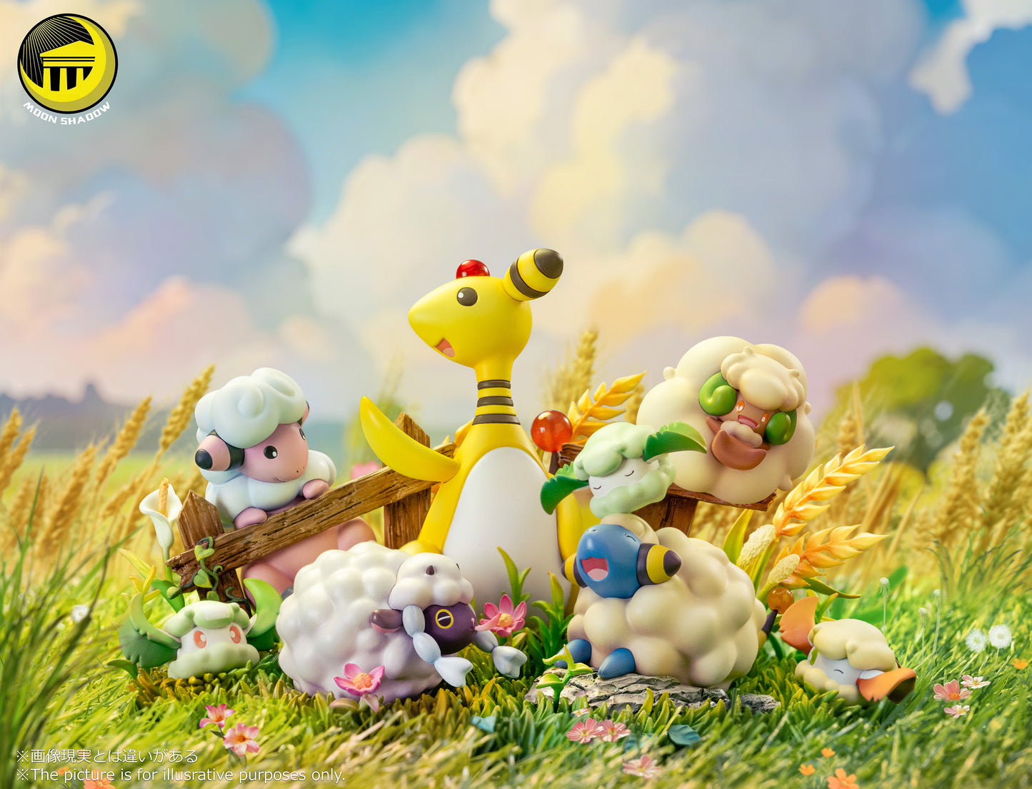 [PREORDER] Mini Statue [MOON SHADOW] - Mareep & Flaaffy & Ampharos & Cottonee & Whimsicott & Wooloo