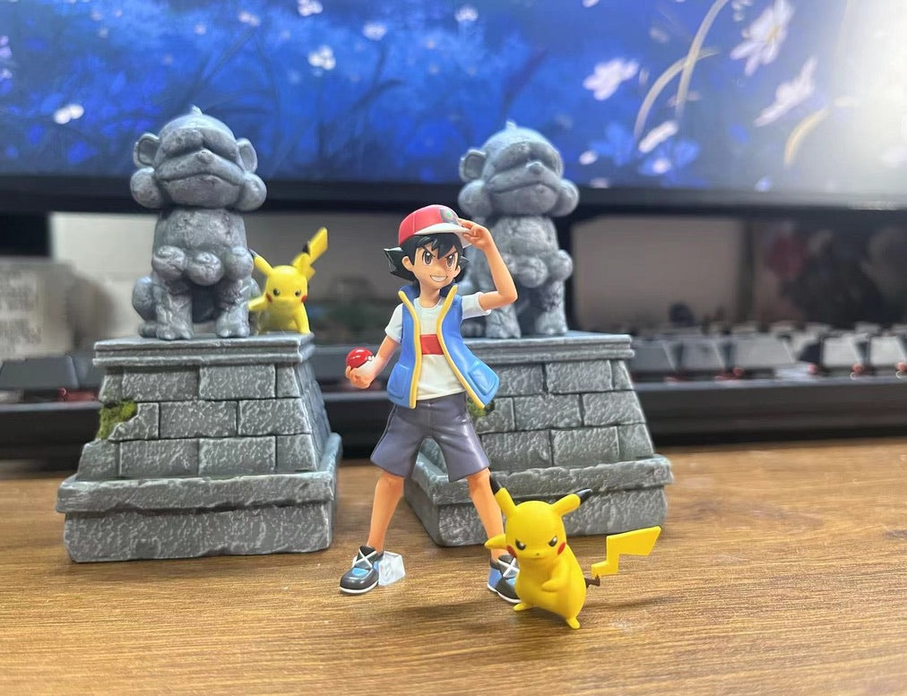 [IN STOCK] 1/20 Scale World Figure [TRAINER HOUSE] - Ash Ketchum & Pikachu