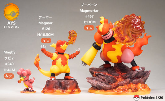 [IN STOCK] 1/20 Scale World Figure [AYS] - Magmar & Magby & Magmortar